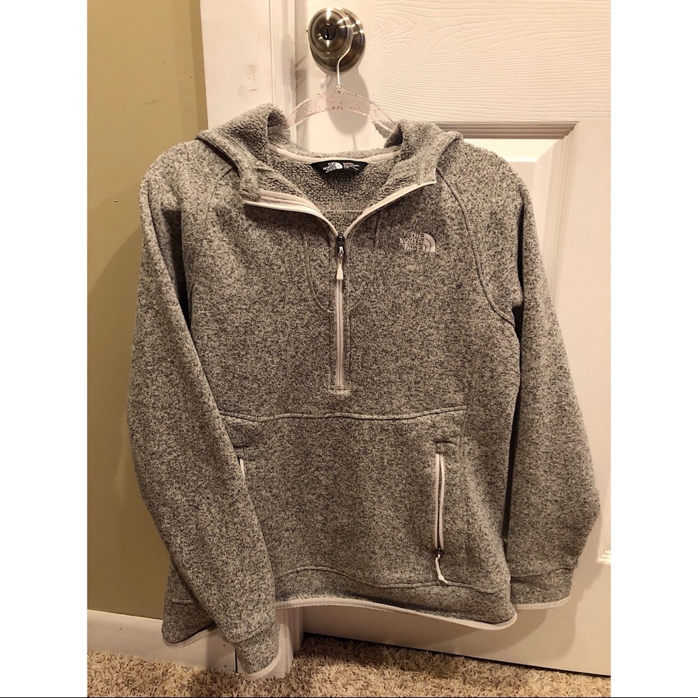 The North Face gray half zip hoodie